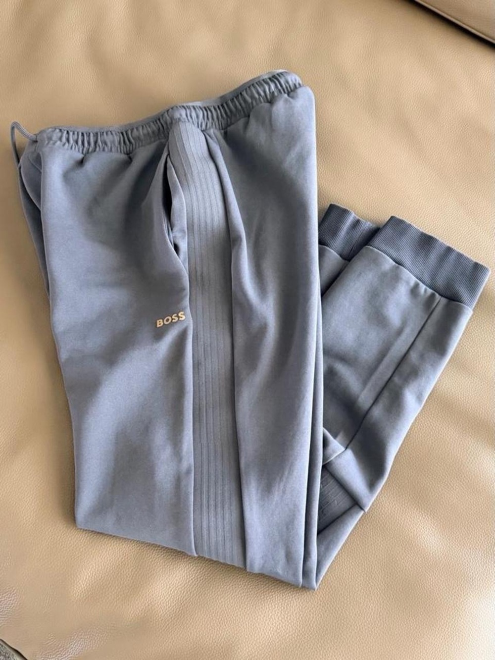 Hugo Boss Men's Gray Logo Track Joggers